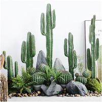 Mur végétal artificiel en pot, résistant aux UV, fleurs décoratives, couronnes et plantes, fausse décoration, grand cactus artificiel en pot