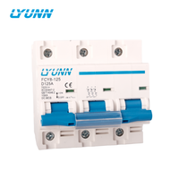 Nouveau disjoncteur DC tripolaire 125A 500V 1000V MCB avec certification CE, équipement électronique industriel de protection, cuivre plastique 6kA