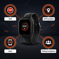 Montre connectée EV06 avec suivi GPS pour personnes âgées, surveillance de la santé, appel SOS, détection de chute, montre de sécurité SOS