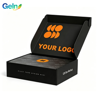 Premium op maat bedrukte matte zwarte golfkartonnen geschenkverpakkingen met logo voor groothandel, bulk, rechtstreeks van de fabriek