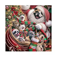 Kit de Peinture DIY Noël : Ornements Muraux, Animaux Mignons, Boîte Cadeau de Noël, Peinture Perle 5D – Vente Directe Usine