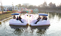 Bateau à pédales amusant en forme de cygne, bateau en PE, bateau électrique pour parc d'attractions, lac, pour enfants et adultes