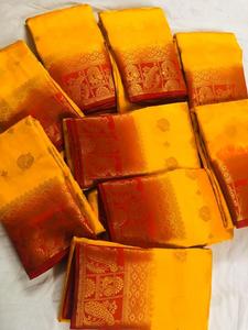 Dernier modèle Design Banarasi Saree en soie avec chemisier non cousu Lavage en machine multicolore Nettoyage à sec Vêtements ethniques - Product Image 5