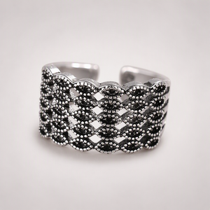 JZ637 Bague ajustable en <span class=keywords><strong>argent</strong></span> pur 925, sertie de diamants, style rétro simple, pour femme, bijoux en <span class=keywords><strong>argent</strong></span> pur, vente en gros - Product Image 1