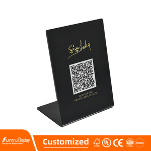 Tùy Chỉnh Xách Tay Đơn Lập L Hình Dạng Mã QR Chủ A4-A6 Acrylic Đăng Chủ Menu Hiển Thị Cho Quảng Cáo Được Làm Từ Acrylic - Product Image 5