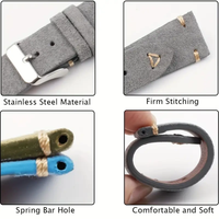 Lionorm Vente en gros Bracelets de montre en daim 14-22mm OEM Bracelets de montre en cuir cousus à la main personnalisés Livraison rapide