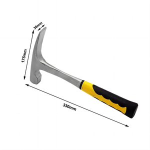 Marteau de géologue en acier forgé avec tête de burin et poignée antichoc pour la prospection de roches - Product Image 4