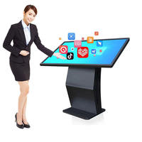 Kiosco Inteligente Horizontal con Pantalla Táctil Infrarroja de 55 Pulgadas, Señalización Digital LCD, Pantalla Interactiva de Información para Orientación