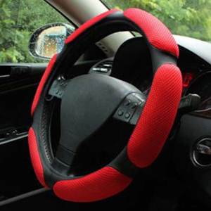 من جلد الغزال لينة رغوة الذاكرة + الجلود السيارات عجلة توجيه سيارة غطاء - Product Image 6