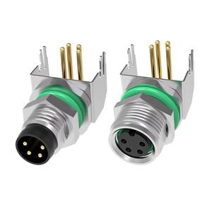 M8 DIN Tự Động Không Thấm Nước IP68 A/B Mã 2-8 Pin Phía Sau Gắn Kết Nam Nữ Góc Thẳng Ổ Cắm Điện PCB Bảng Điều Chỉnh Gắn Kết - Product Image 3
