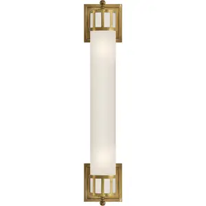 Moderne Indoor Cilindrische Wit Glas Schaduw Spiegel Wandlamp Lange Blaker