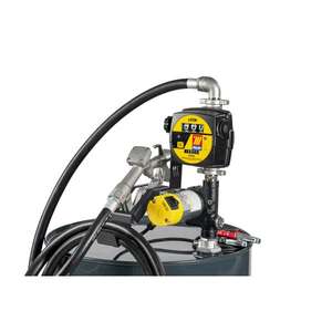 MECLUBE - 090-5038-M45 Kit eléctrico de transferencia bombas para diesel "Kit de barril'' 45 LT/min 24V boquilla manual con caudalímetro - Product Image 1