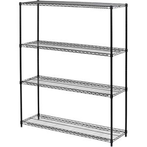 Kit de démarrage d'étagères métalliques polyvalentes Alera à 4 niveaux 60 x 18 x 72 Noir Anthracite+ pour garages - Product Image 4