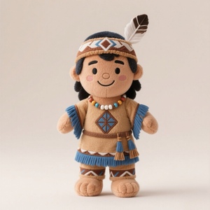 Tùy Chỉnh <span class=keywords><strong>Native</strong></span> <span class=keywords><strong>American</strong></span> Tribal Búp Bê Sang Trọng Đồ Chơi Mềm Mại Với Thêu Chi Tiết Cho Văn Hóa Trang Trí Và Quà Tặng - Product Image 6