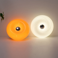 Lampe de chevet moderne en forme de donut, simple, à charge électrique, avec commande tactile, en verre LED, haut de gamme, décorative, ambiance lumineuse