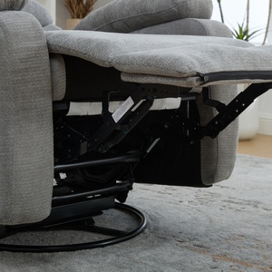 <span class=keywords><strong>Fauteuil</strong></span> inclinable pivotant à 360 degrés moderne avec massage, chaleur, alimentation électrique, structure métallique, porte-gobelets et poches latérales - Product Image 4