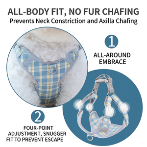 Arnés de malla ajustable para mascotas, chaleco con estampado de fresas para perros y gatos con correa rosa - Product Image 3