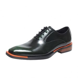 Chaussures Oxford brillantes pour hommes en cuir véritable, à bout carré, confortables, pour tenue de cérémonie, de mariage ou de bureau - Product Image 3