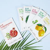 Masque Visage Hydratant en Coton Biologique Fabriqué par une Société de Beauté Coréenne, à l'Extrait de Fruit pour un Nettoyant de Pores, Glycérine et Thé Vert