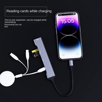 Lector de tarjetas MS multifuncional seis en uno para memoria de cámara CCD de palo corto largo Incluye carga USB para computadora portátil Stock directo