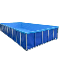 Réservoir d'eau en treillis métallique, bâche en PVC, réservoir de poissons en HDPE, étang d'élevage
