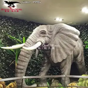 Éléphant animatronic de grande taille d'animaux de contrôle mécanique vif fait main pour le centre commercial