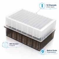 Réservoir de réactifs en polypropylène à 12 canaux de 15 ml pour pipettes multicanal et manipulation de liquides en laboratoire