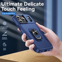 Nouveau support en métal étui de qualité militaire pour iPhone 17 Pro Max housse d'armure pour iPhone 17 Air 16 15 14 13 12 11 Pro Max Plus 16e Coque