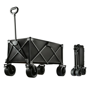 Chariot de camping pliable robuste 400L Grande capacité Chariot utilitaire d'extérieur avec roues tout-terrain pour la plage, les pique-niques et l'utilisation en jardin - Product Image 1