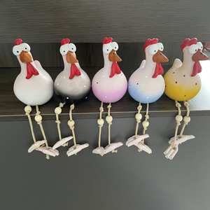Adornos de Resina para Jardín con Forma de Gallina de Ojos Grandes y Patas Largas, Estilo Primaveral, Estilo Dibujos Animados, para Patio - Product Image 6