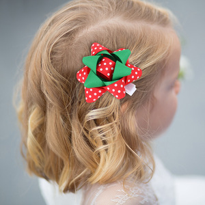 Laços de Cabelo de Fita Vermelha e Verde Coreanos com Novo Design de Natal, Presilhas de Cabelo de Tecido para Bebês e Crianças, Acessórios de Cabelo para Meninas - Product Image 4