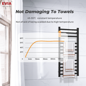 EVIA Black Wall Mounted Electric <strong>Towel</strong> Warmer Heated <strong>Towel</strong> <strong>Rail</strong> for <strong>Bathroom</strong> - Product Image 5