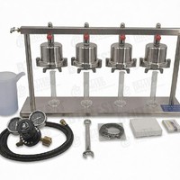 Prensa de filtro de presión media cuádruple de 0.69 MPa para prueba de pérdida de lodo en fluidos de perforación con 4 copas y juntas tóricas de por vida gratuitas