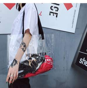 Sac fourre-tout à provisions de conception holographique laser irisé en PVC épais élégant avec poignée en PU Logo personnalisé Style tendance - Product Image 5