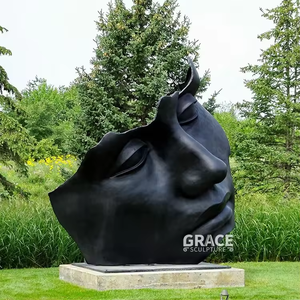 <span class=keywords><strong>Sculpture</strong></span> de tête en métal artisanal, Igor Mitoraj, abstrait, bronze antique, profil de <span class=keywords><strong>visage</strong></span> masculin - Product Image 4