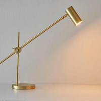Lampe de bureau moderne en laiton avec 3 couleurs décoratives pour chambre à coucher