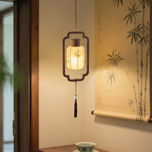 Nouvelle lampe suspendue <span class=keywords><strong>de</strong></span> chevet <span class=keywords><strong>de</strong></span> style chinois, esthétique <span class=keywords><strong>de</strong></span> la dynastie Song, et nouvelle lampe d'entrée <span class=keywords><strong>de</strong></span> style mi-moderne inspirée du Zen, collection 2026 - Product Image 2