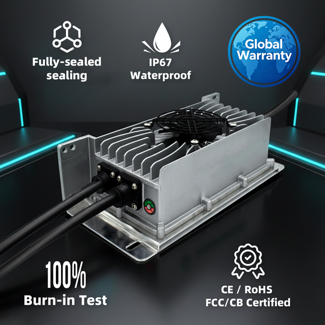 12V 24V 36V 48V 60V 72V Battery Charger 18A-30A Multi-purpose Smart Charger for Scooter E-bike Forklift LiFePO4 Lead Acid Li-ion