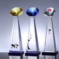 Trophée en cristal vierge Trophée en cristal de diamant personnalisé en gros K9 Trophée en cristal vierge Récompenses Prix en verre Blancs en gros