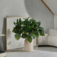 SPR Vente en gros de verdure artificielle en eucalyptus, tiges de feuillage en soie avec vase pour la décoration de la maison, des mariages et des tables