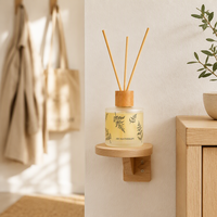 Bouteille diffuseur de parfum en verre carré gris vide pour design d'intérieur moderne, salon et bureau, approvisionnement en vrac
