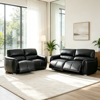 Modernes Komfortables Power Zero Wall Relaxsofa-Set Wohnzimmer Heimeinrichtungs-Set mit Elektrischer Verstellung Echtleder-Couch