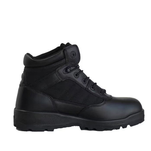 Bottes mi-hautes noires TSB21 en cuir pleine fleur de vache avec semelle extérieure moulée par injection, toutes saisons, unisexe, vente en gros - Product Image 5