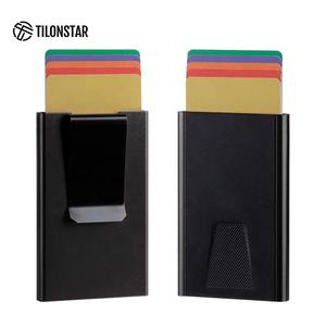 TILONSTAR Usine Prix de Gros Affaires Pop up Cartes Portefeuille Avec Pince À Billets Automatique RFID Crédit En Aluminium Porte-Cartes Cas - Product Image 4