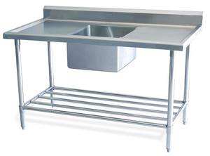 Lavello da <span class=keywords><strong>cucina</strong></span> commerciale in acciaio inossidabile con 4 "Backsplash, <span class=keywords><strong>vasca</strong></span> singola resistente per la ristorazione in ristoranti e alberghi - Product Image 4