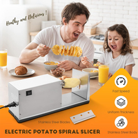 Trancheuse à pommes de terre électrique ZZ100E avec lame en acier inoxydable, coupe-pommes de terre automatique torsadée pour usage domestique et commercial