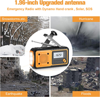 Radio solaire numérique météo avec AM/FM/SW, lampe torche SOS, batterie externe, radio manivelle d'urgence pour kit de survie en extérieur
