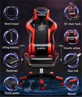Chaise de Gaming ergonomique pivotante à LED rvb, en cuir PU, fauteuil de bureau ou pour ordinateur, bon marché, avec repose-pieds et Massage, pour jeux vidéo