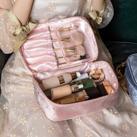 Sac de maquillage en velours à paillettes pour femmes, grande capacité, résistant à l'eau, fermeture éclair, organiseur de cosmétiques portable, voyage pour étui
