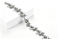 Bracelet pour homme en acier inoxydable, style mode punk gothique, avec breloques pirate, crâne, croix et épée, pour cadeau de fête, commande en gros